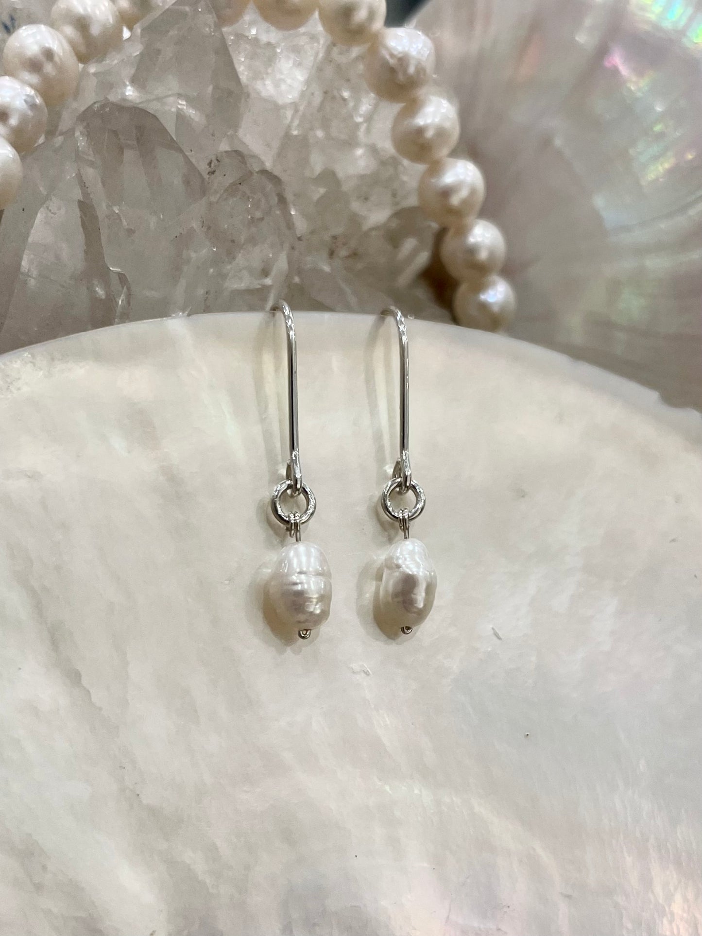 Pendientes mini gancho con piedras preciosas