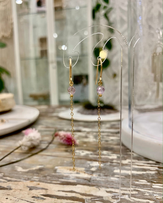 Pendientes colgantes Mirrie con ametrina