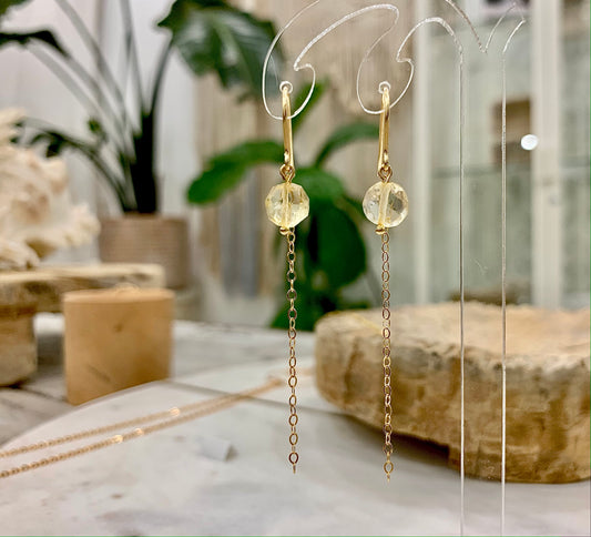 Pendientes colgantes Mirrie con citrino