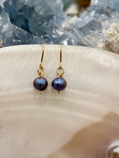 Mini gemstone hook earrings